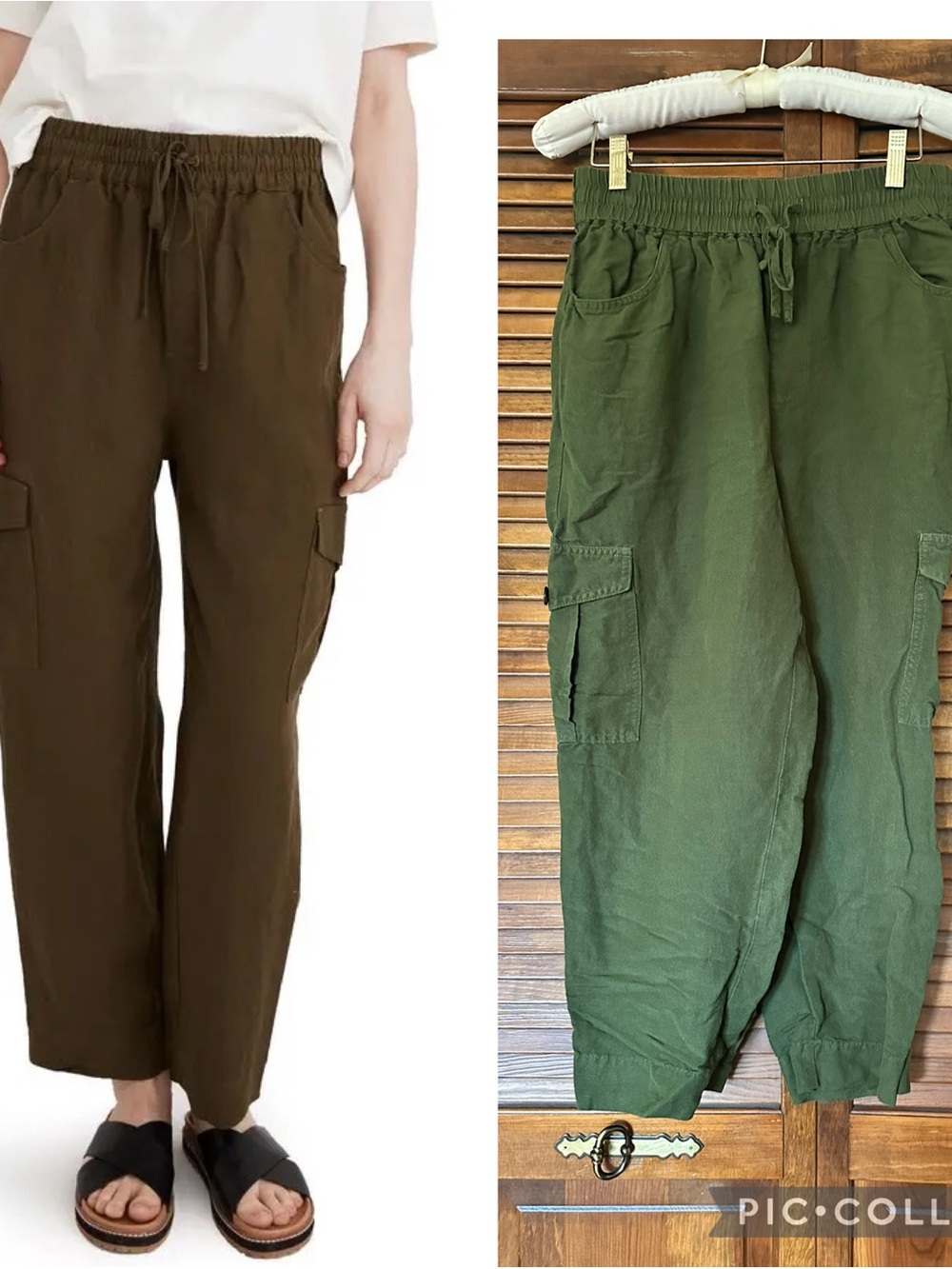 Madewell Tapered Huston Cargo Pull on Crop Pants Olive Green size small